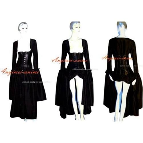 Fondcosplay O Dress The Story Of O Breast Black satin Dress Cosplay Costume Tailor-made[G347]