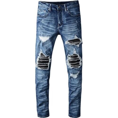 CINESSD Men's Biker Jeans