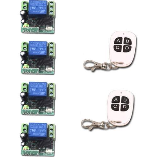 DC 12V RF Remote Control Switch Mini 1CH 10A Relay Receiver Transmitter Receiver Remote Control Plug