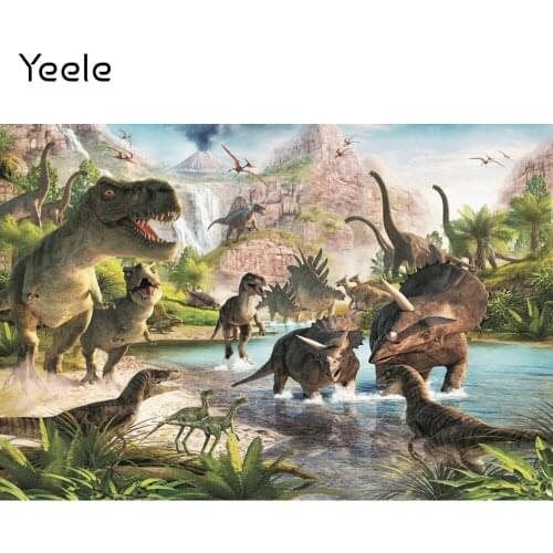 Yeele Baby Dinosaur Birthday Backdrops Photocall Jungle Dreamlike Background Photography Photophone Children Photo Studio Shoots