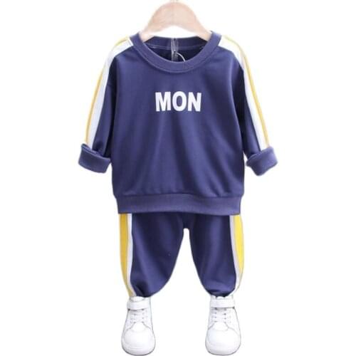 Toddler Kids Tracksuit Spring Autumn Children Clothes Suit Baby Boys Girls Long Sleeve Letter Tops+ Pants 2Pcs Sets For 1-5 Yrs