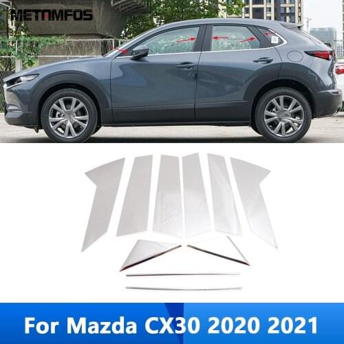 For Mazda CX-30 CX30 2020 2021 2022 Stainless Window Center B C Pillar Cover Trim Strip Sticker Exterior Accessories Car Styling