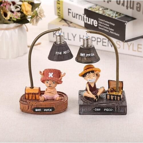 One Piece Monkey D Luff Tony Tony Chopper LED Night Light Anime Cartoon Creative Resin Table Lamp For Childrens Room Home Decor