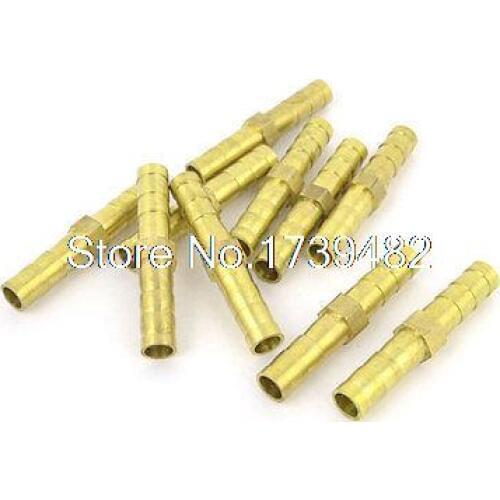 10pcs Brass 5mm Equal Straight Barb Fitting Adapter for Pneumatic Air Hose