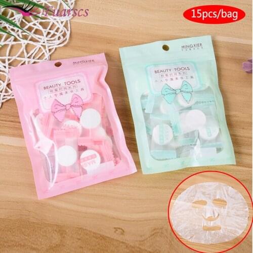 15pc/Bag Disposable Compression Facial Mask Ultra-Thin Moisturizing Cotton Facial Sheet Face Skin Care Wrapped Masks Paper