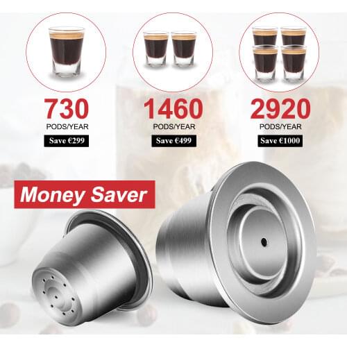 ICafilas Stainless Steel Coffee Maker Coffee Capsule For Nespresso Machine Refillable Crema Espress Reusable Filter Coffee Maker