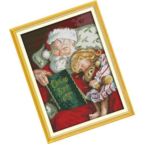 11CT Counted Cross Stitch Kits Cross-Stitch Pattern Christmas Santa Claus with