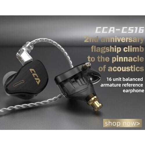 CCA CS16 8BA Drive Units In Ear Earphones 8 Balanced Armature HIFI Headset With Noise Cancelling Earbuds ASX CS16 ASF ZSX ZAX