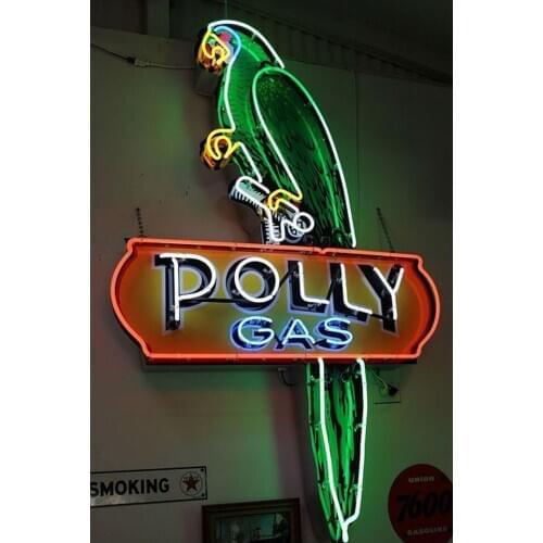 Neon Sign poll gas oil station neon bulbs Lamp Handcrafted real glass resterant light beer enseigne paint Impact Attract light