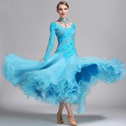 New Ballroom Competition Dance Dress Women Ladys Black Color Custom Made Stage Tango Waltz Flamenco Ballroom Dancing Dresses