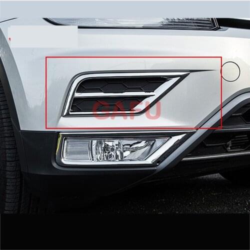 For VW TIGUAN MK2 2017 2018 2020 Front Fog Light Cover trim Front Bumper Protector Frame ABS Exterior Car Accessories