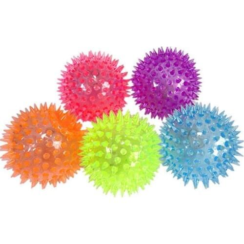 Portable LED Flashing Bounce Spike Massage Ball Stress Relief Kid Pet Gog Toy Fitness Pilates Hand Foot Relax Exercise Yoga Ball