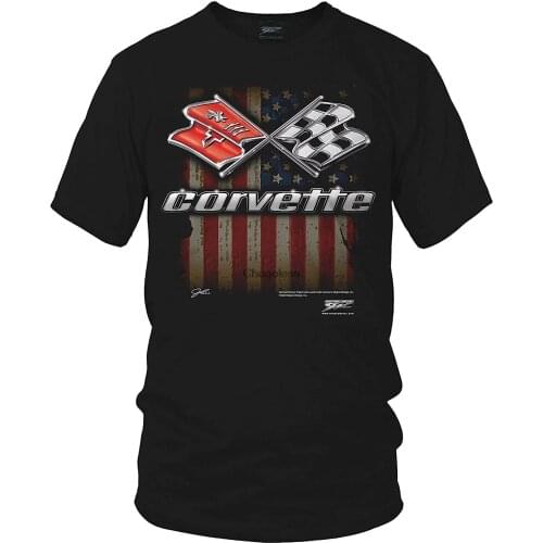 Corvette C3 US Flag Shirt C3 Corvette tShirt Classic Car Muscle car Shirt Black