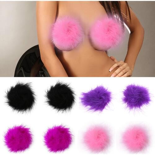 Sexy Women Silicone Lingerie Sequin Tassel Breast Bra Nipple Cover Stickers Lady Solid Natural Color New Cover