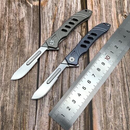 Mack Walker Titanium Alloy Detachable Surgical Scalpel Blade Folding Knife Paper Cutting Art Blade Knife Unpacking EDC Knife