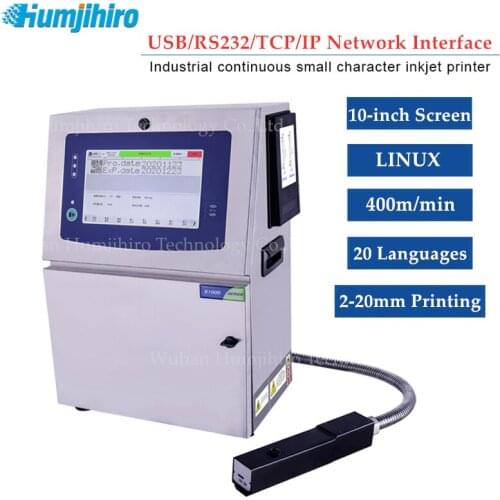 400 m/min CIJ Inkjet Printer 10-inch Touch Screen Automatic Industrial Online Inkjet Printer USB/RS232/TCP/IP Network Interface