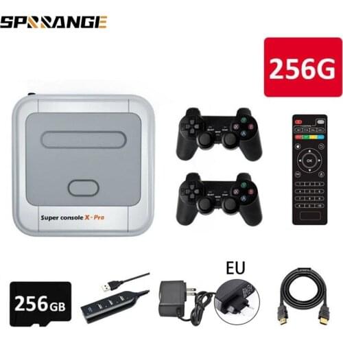 Super Console X-pro Game Console TV Video Gaming Box Retro Game Player, 256G, Wireless Gamepad With 50000+ Games,KODI 2 Players