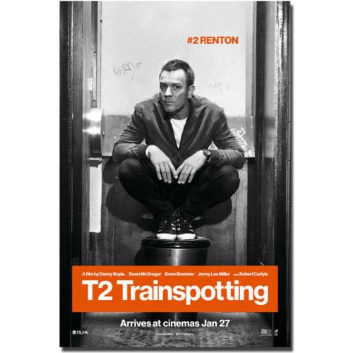 T2 Trainspotting Movie Ewan McGregor Movie 5 Silk Fabric Wall Poster Art Decor Sticker Bright
