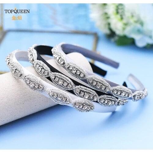 TOPQUEEN S102-FG luxury clear Rhinestone Hair Accessories Bridal Tiara Headpieces Baroque Luxury Silver hair tiara Headband