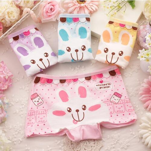 HPBBKD 12pcs/lot Girl Cartoon Panties Cotton Children Breathable Underwears Boxer Panties For Girls Kids Shorts Pants GU027