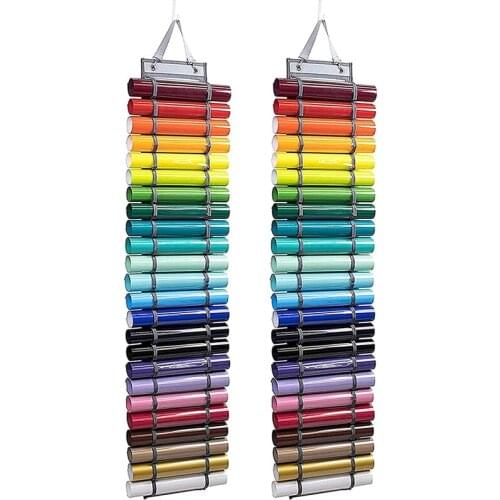 Vinyl Storage Rack, 24 Holes Vinyl Roll Holder Vinyl Organizers For Vinyl Sheets/Heat Transfer Paper/Design Drawings-ABUX