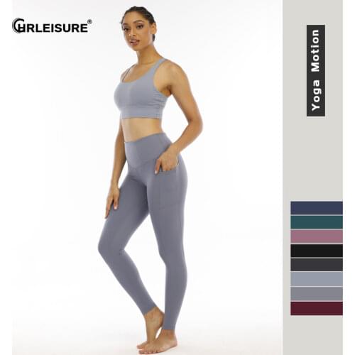 CHRLEISURE Yoga Pants Women with Pocket Leggings Sport Girl Gym Leggings Women Tummy Control Jogging Tights Female Fitness Pants