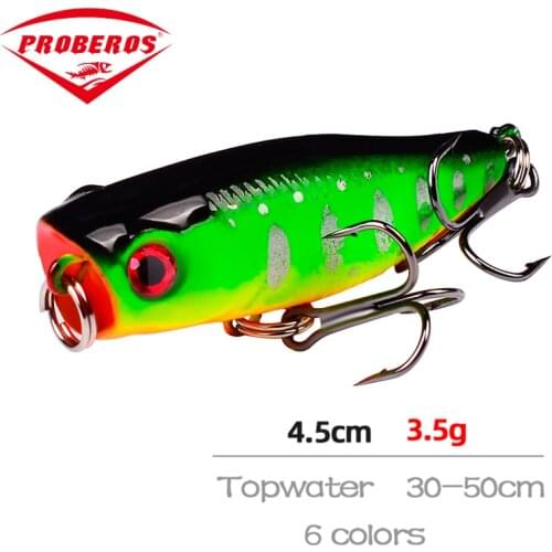1PCS 4.5CM 3.5G Fishing Lures Topwater Popper Bait 6 Color Hard Bait Artificial Wobblers Plastic Fishing Tackle With