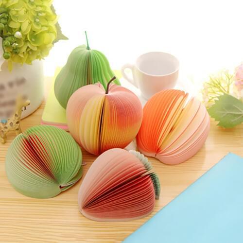 1PC Kid DIY Fruits Vegetables Shape Memo Pads, Creative Cute Children 150 Pages Memo Sticky Notes Sticker, Post Bookmark Paper