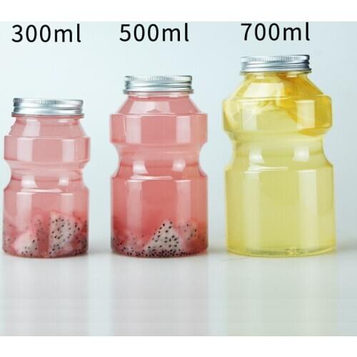 10pcs Net red empty bottle cold drinks juice ice coffee cup birthday party favors bubble tea cup 300ml yogurt bottles wtih lid
