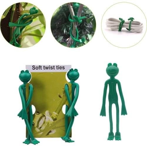 2pcs Frog Garden Plant Ties Weather-Resistant Plant Twist Clips Ties Plastic Cable Tie Used To Support Plants Or Fixing Goods