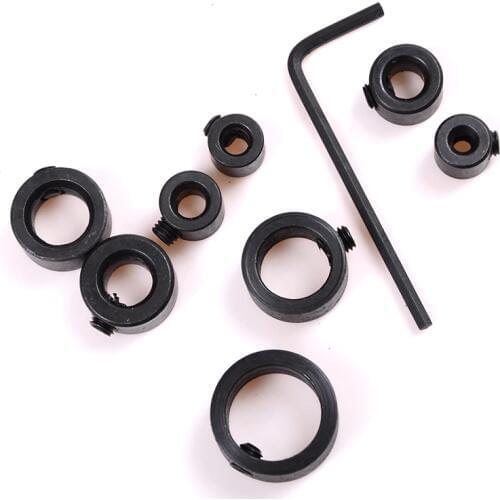 8Pcs New More Drill Tools Bits Durable Woodworking Drill Bit Depth Stop Collars Ring Positioner Locator