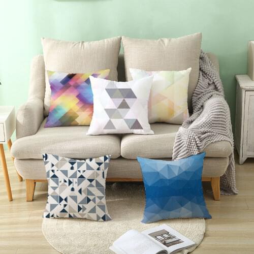 Abstract Oil Painting Series Cushion Cover Soft Peach Skin Geometric Pillow Cover Home Bed Room Decorative Throw Pillows 45*45cm