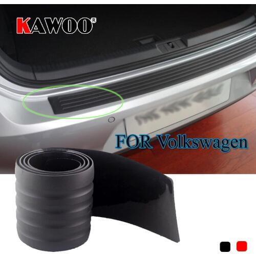 KAWOO For VW Passat B6 B7 Golf MK4 MK5 MK6 Tiguan Beetle Sharan Rubber Rear Guard Bumper Protect Trim Cover Sill Pad Car Styling
