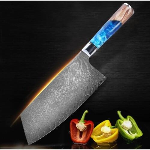 Damascus slicing knife Chopping knife Meat cleaver Home kitchen kitchen knife Fish and vegetable cooking knife
