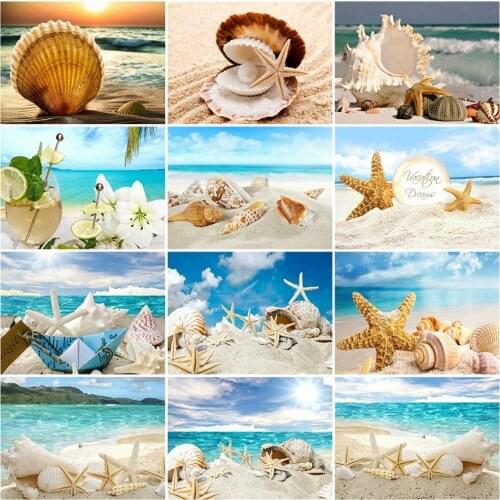 EverShine Diamond Painting Landscape Bead Embroidery Diamond Mosaic Full Square Seaside Cross Stitch Home Decor Shell Handicraft