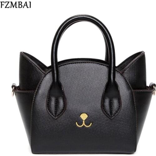 FZMBAI Chic Cat Bags Cute Woman Wing Handbags Fashion PU Messenger Bags