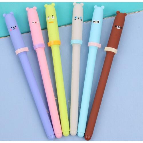 4 Pcs/lot Gel pen Neutral pen Cute Bear Black lnk pens Writting School Office stationery Lovely Students supplies Kawaii Gifts