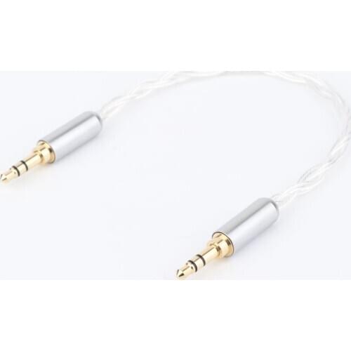 Piece Hi-end OCC Silver Plated 3.5mm Male to 3.5mm Male Stereo Audio cord Hifi Audio cable car AUX wire jump cable