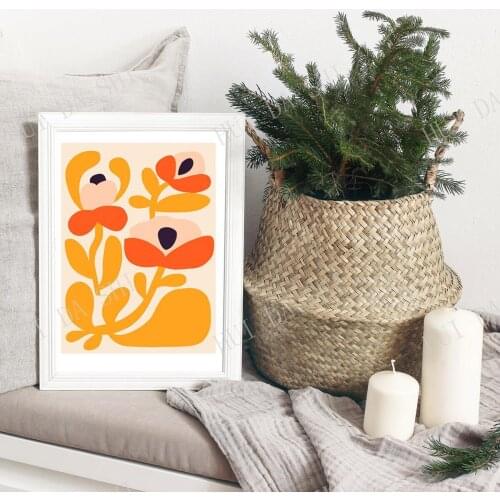 Yellow Flowers Art Print, Mid Century Modern Wall Art, Scandinavian Wall Art, Fine Art Print