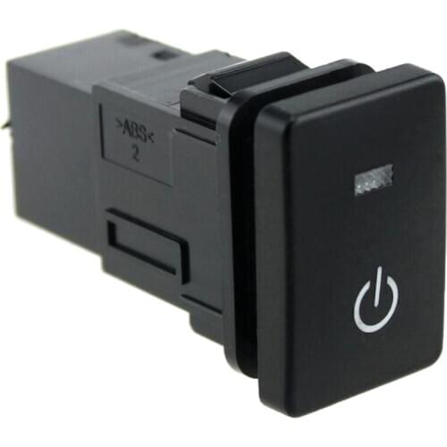 Backlit Power On Symbol Push Button with Wiring Kit ON-OFF Switch for Toyota, Blue