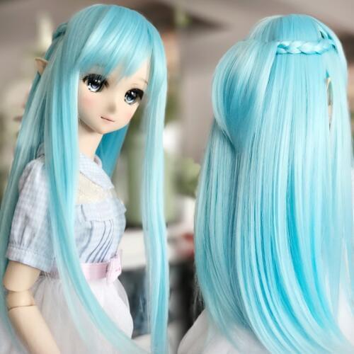 Cosplay 22-23cm Sword Art Online Yuuki Asuna Cos water blue wig 1/3 BJD SD DD Doll Wig