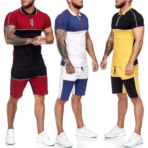 Hot Mens Casual Sport Suit Summer Elastic Training Shirts Shorts Set Jogging Suit Running Gym Clothing Fashion Hip Pop Tracksuit