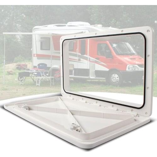 Caravan Motorhome Long Lasting UV Resistance White 180° Opening Angle Waterproof Hatch With Lock Camper