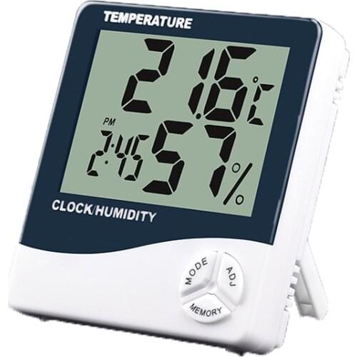 HTC-1 Digital Large Screen Home Weather Station Thermometer Indoor Hygrometer Temperature Humidity Meter Alarm Clock