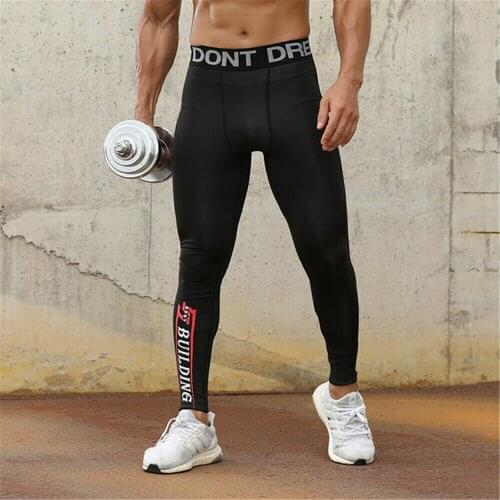 Mens Legging GYM Workout Compression Running Sports Long Pant Tight trousers