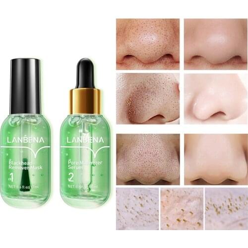 Green Tea Blackhead Remover Kit Deep Pore Cleaning & Pore Reducer Pore Minimizer Serum Mild No Skin Irritation