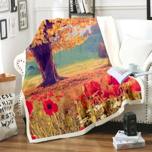 New Beautiful Landscape Print 3D Velvet Blanket Thick By Fashion Sheets Sherpas Throw Blankets To Adults and Children