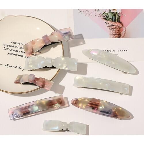 New Korean Hair Clips for Women Marble Texture Bow Tie Shape Hair Clip Hair Barrettes Girls Hair Accessories Hairclip Headwear