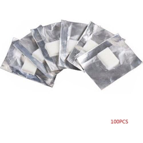 100Pcs Aluminium Foil Remover Wraps with Acetone Nail Art Soak Off Acrylic Gel Nail Polish Removal Tools