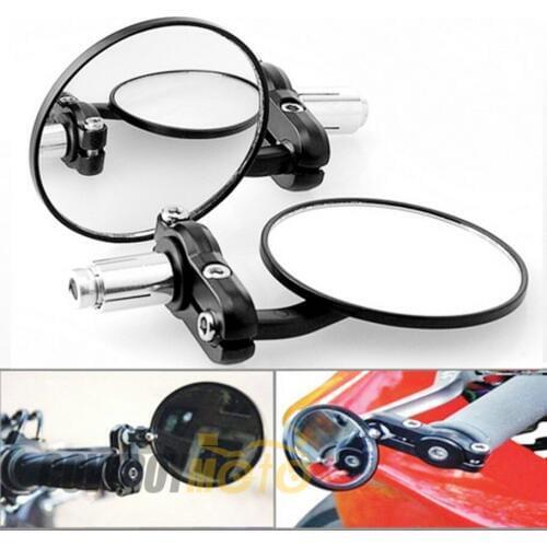 One Pair Motorcycle Black 22MM Handle Round 7/8" Rearview Mirror Handle Bar END Mirrors Cafe Racer Bobber Clubman New Arrival